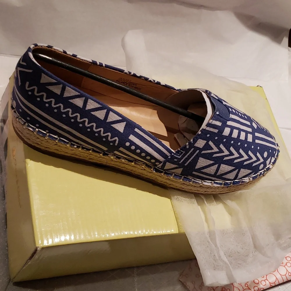 Chase & Chloe New Espadrilles Jute Platform Flats Slip-On NIB Women's 8